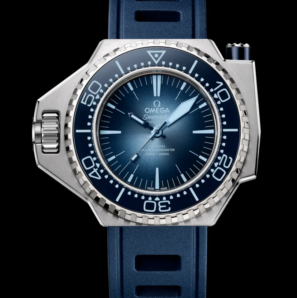 55x45 mm, O‑MEGASTEEL on rubber strap